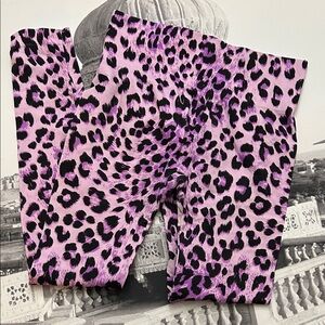 Leopard Print Leggings - Pink and Black